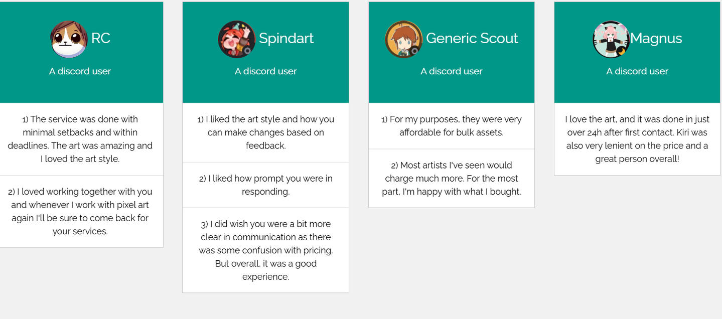 Feedbacks from people